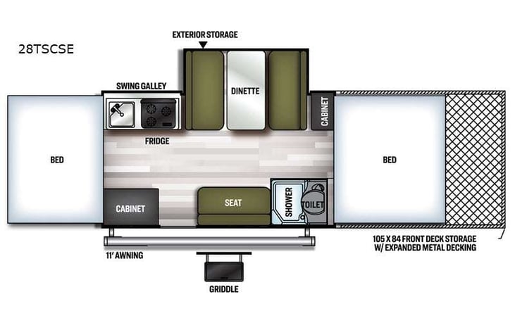 Representative floor plan provided by a trusted RVshare partner.