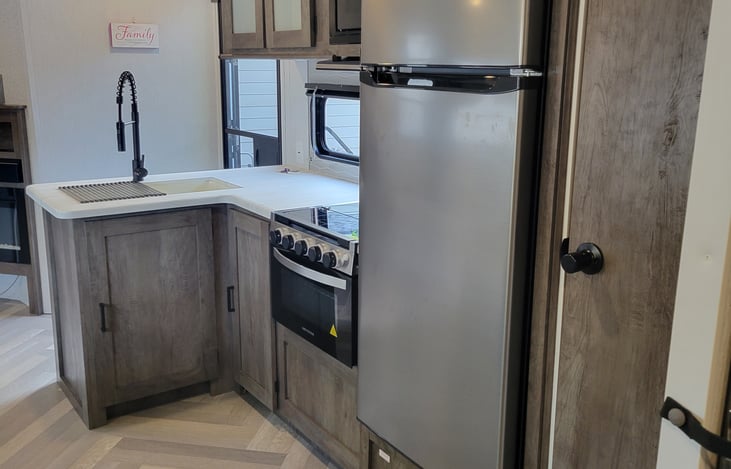 Main cooking area standing in front of bunk room