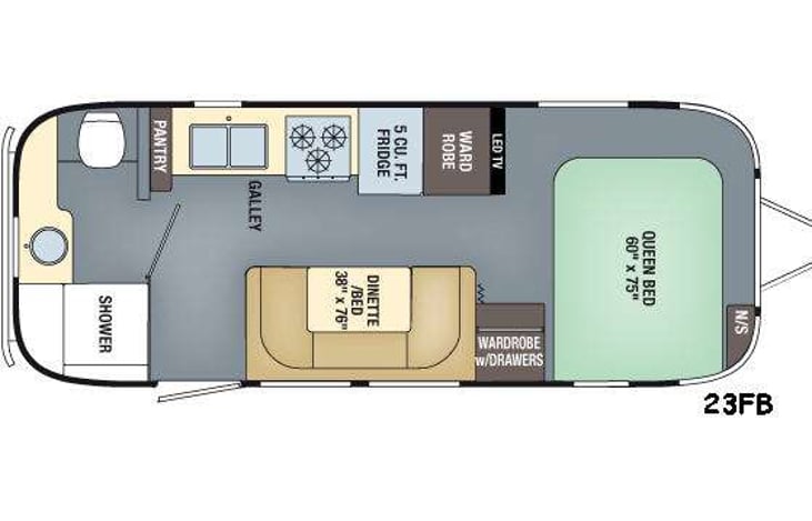 Representative floor plan provided by a trusted RVshare partner.