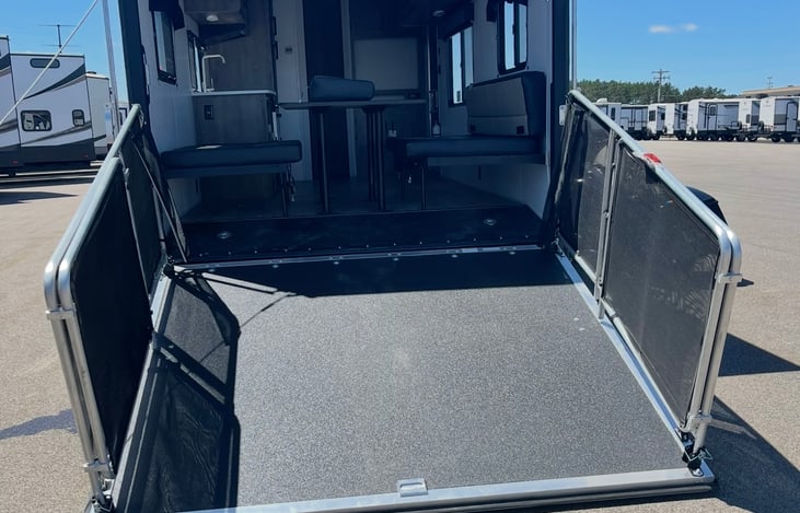 Ramp down - kitchen/living area view.