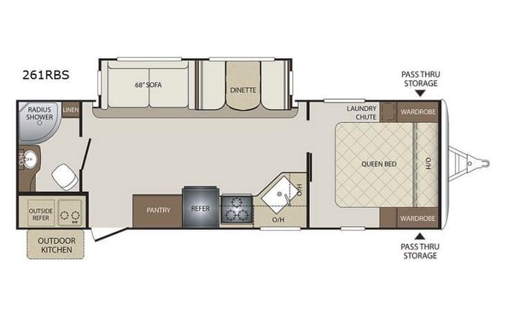 Representative floor plan provided by a trusted RVshare partner.