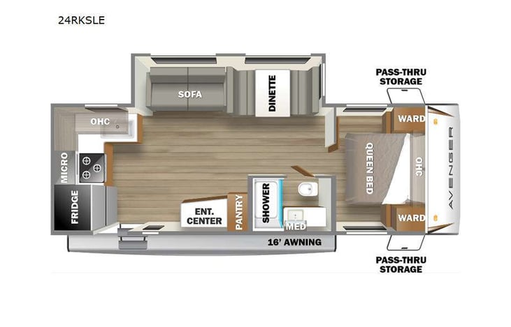 Representative floor plan provided by a trusted RVshare partner.