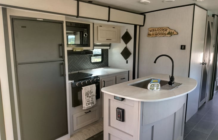 Large fridge and great storage. Pantry separate from this for plenty of food storage as well