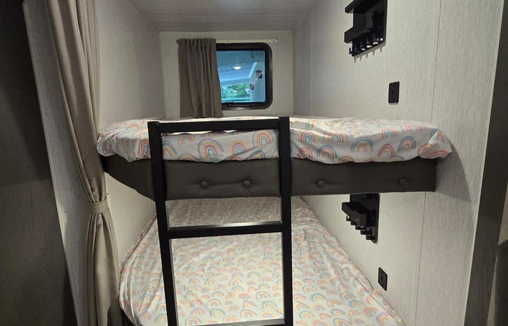 Bunk beds, perfect for the young ones.