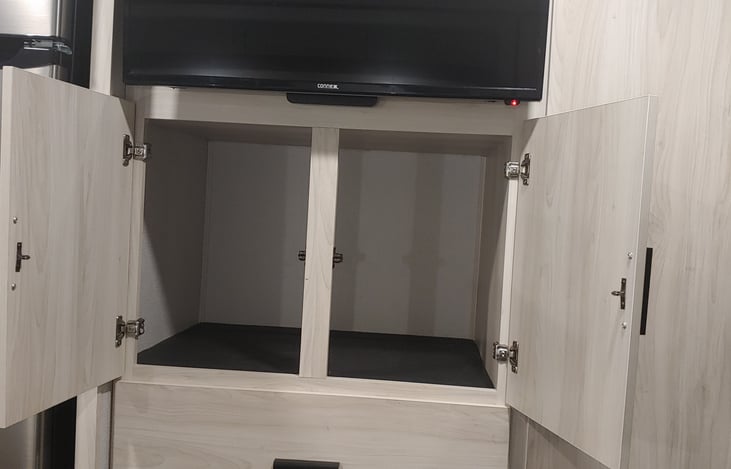 Ample closet space for our family of four.