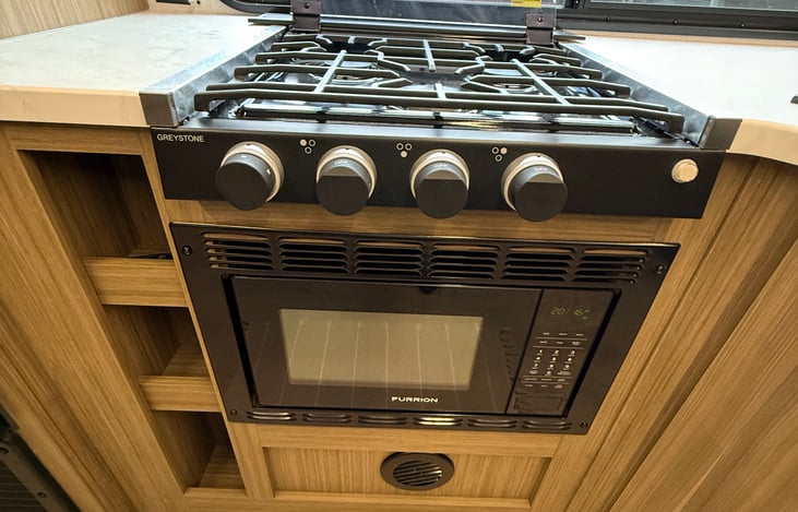 Stove top with microwave/convection/air fry combo