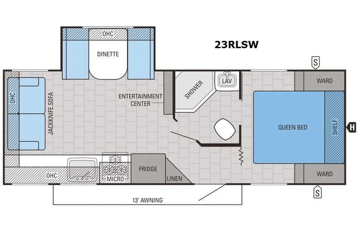 Representative floor plan provided by a trusted RVshare partner.