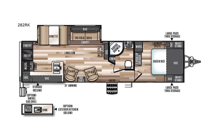 Representative floor plan provided by a trusted RVshare partner.