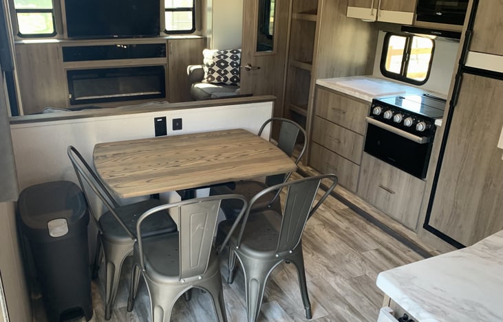 Dining table with large pantry storage closet