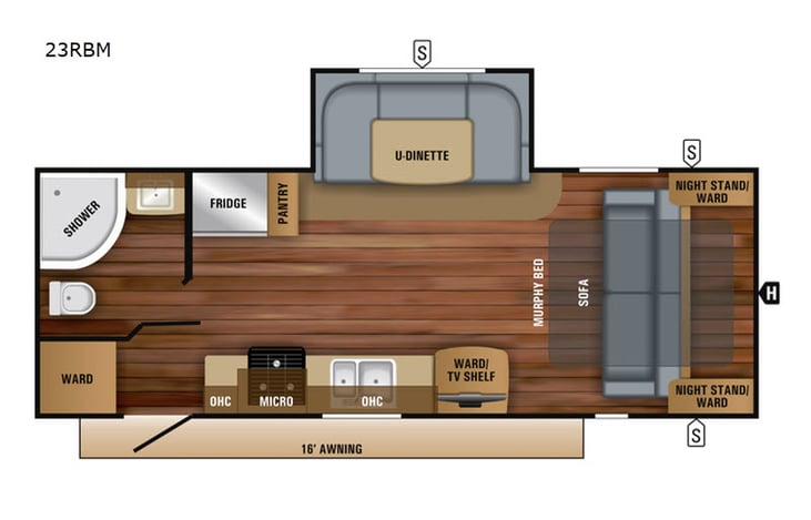 Representative floor plan provided by a trusted RVshare partner.