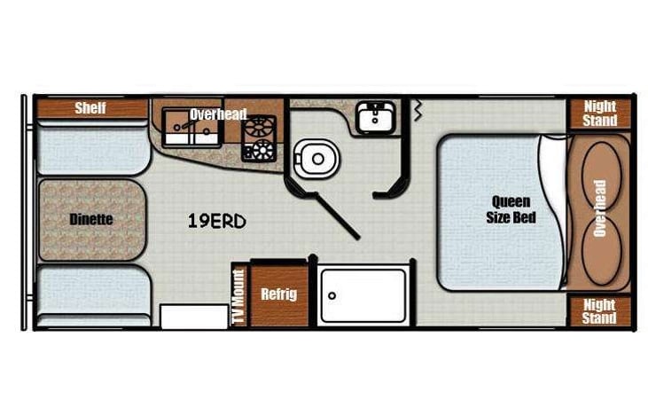 Representative floor plan provided by a trusted RVshare partner.