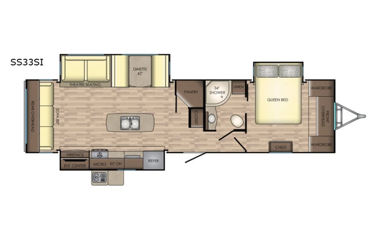 Representative floor plan provided by a trusted RVshare partner.