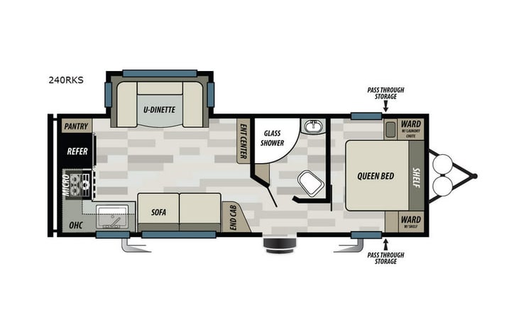 Representative floor plan provided by a trusted RVshare partner.