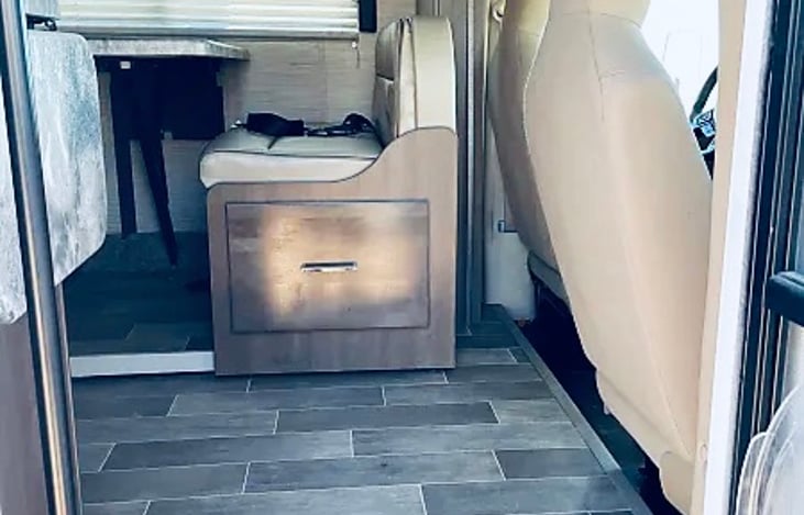 Steps of RV looking inside