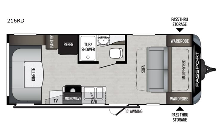 Representative floor plan provided by a trusted RVshare partner.