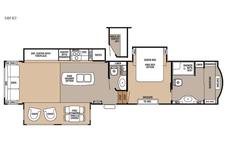 Representative floor plan provided by a trusted RVshare partner.