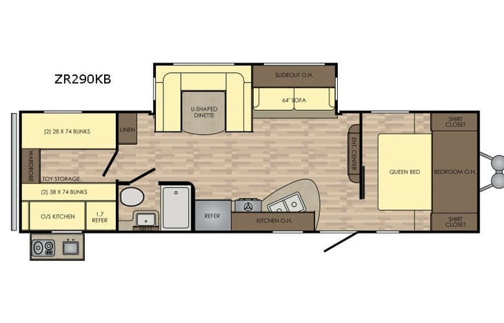 Representative floor plan provided by a trusted RVshare partner.