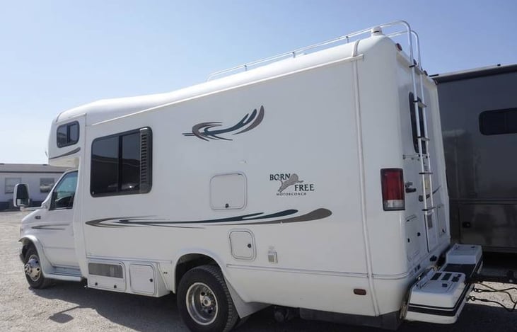 right side of Born Free - outside shower