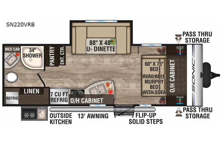 Representative floor plan provided by a trusted RVshare partner.