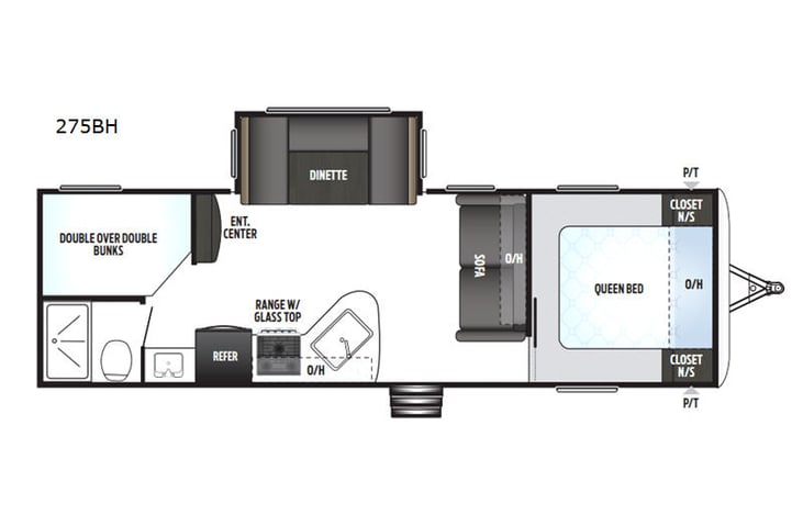 Representative floor plan provided by a trusted RVshare partner.