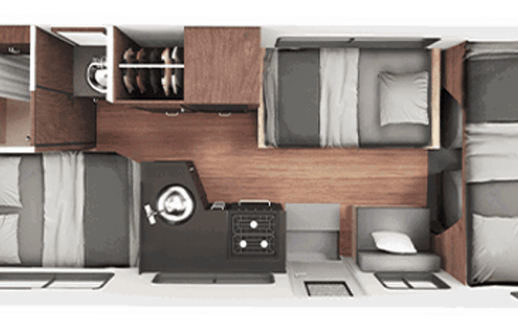 Floor Plan with Dinette and Loft Beds Converted