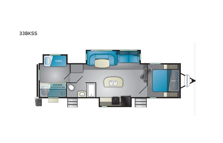 Representative floor plan provided by a trusted RVshare partner.