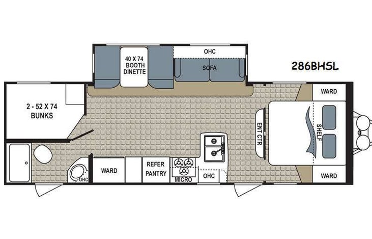 Representative floor plan provided by a trusted RVshare partner.