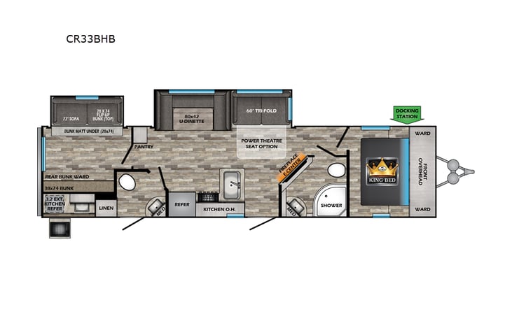 Representative floor plan provided by a trusted RVshare partner.