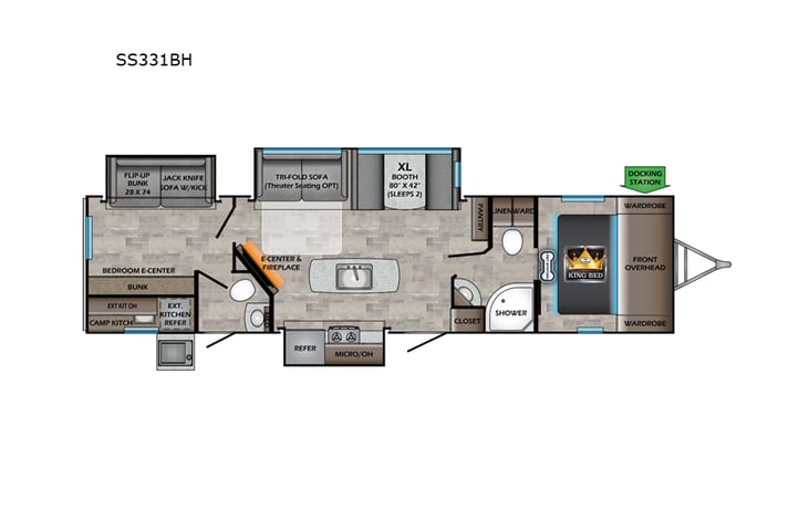 Representative floor plan provided by a trusted RVshare partner.