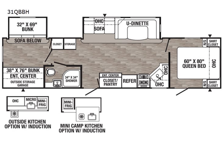 Representative floor plan provided by a trusted RVshare partner.