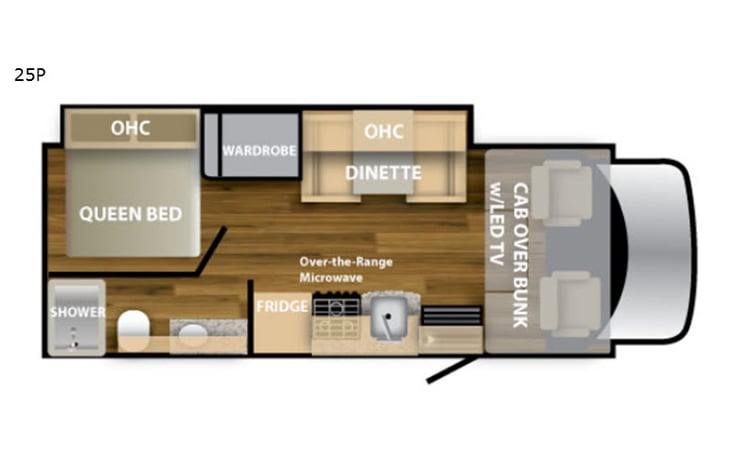 Representative floor plan provided by a trusted RVshare partner.