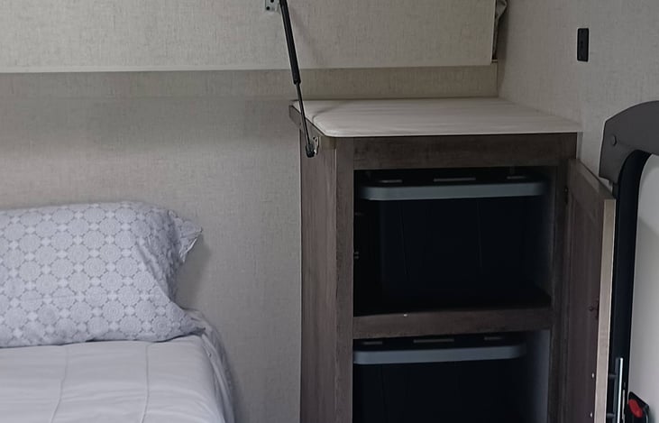 Bunks lifted over the 2nd bedroom queen bed