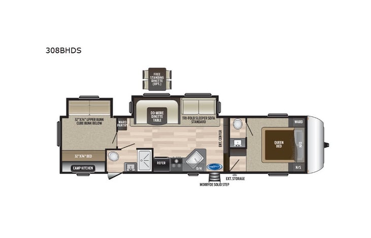 Representative floor plan provided by a trusted RVshare partner.