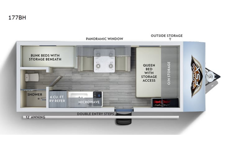 Representative floor plan provided by a trusted RVshare partner.