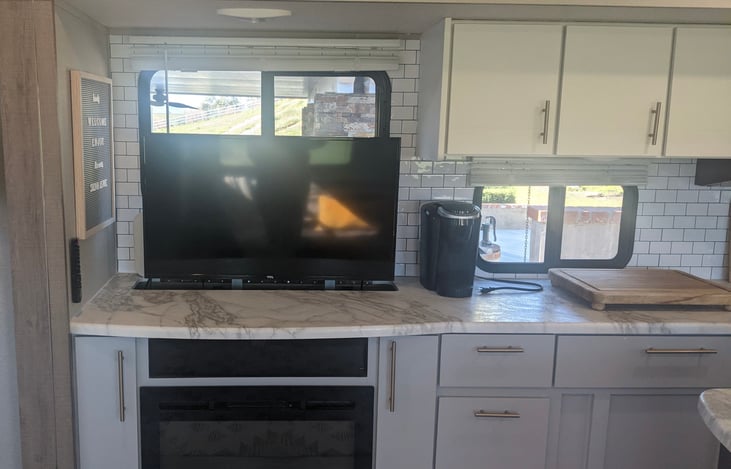 Fireplace and Television