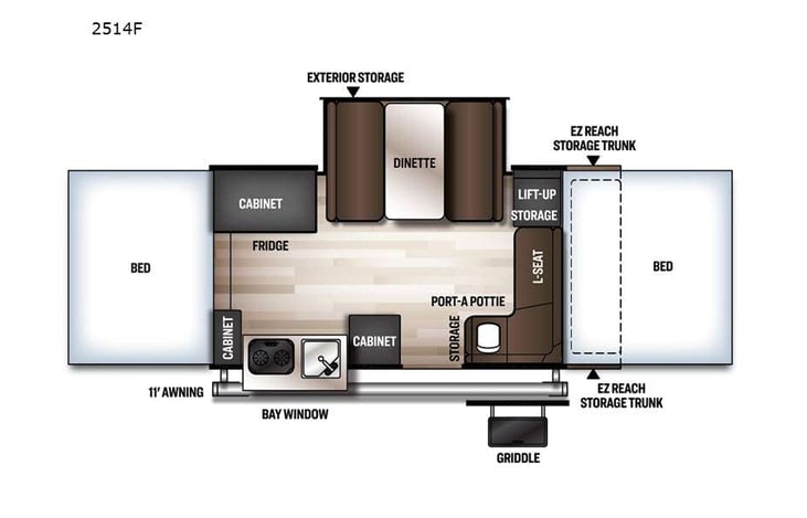 Representative floor plan provided by a trusted RVshare partner.