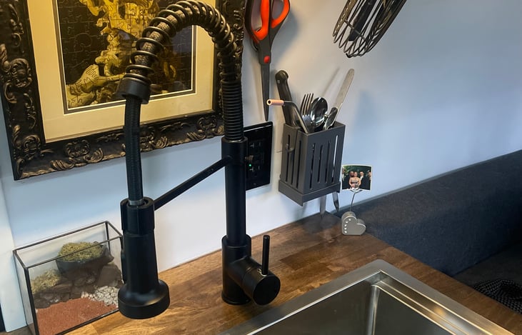 Our fully-stocked van comes w/all the essentials for a comfortable and convenient trip, including cleaning supplies, toilet paper, paper towels, bedding, towels, bathroom essentials, Dyson Hand-Vac.