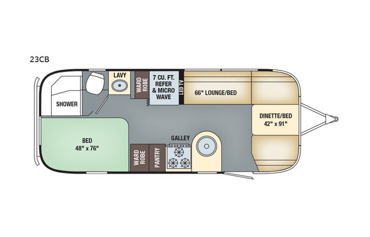Representative floor plan provided by a trusted RVshare partner.