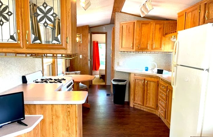 spaces kitchen and full size refrigerators