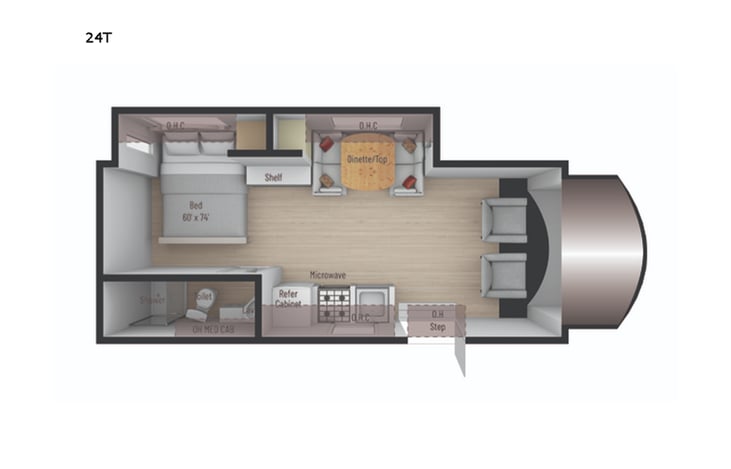 Representative floor plan provided by a trusted RVshare partner.