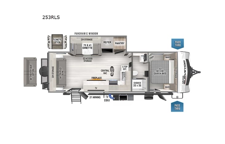 Representative floor plan provided by a trusted RVshare partner.
