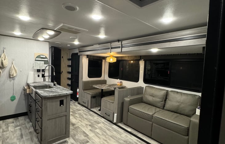 At bunk room door, look in to living room