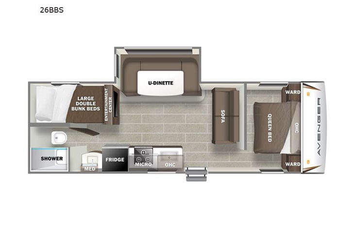 Representative floor plan provided by a trusted RVshare partner.