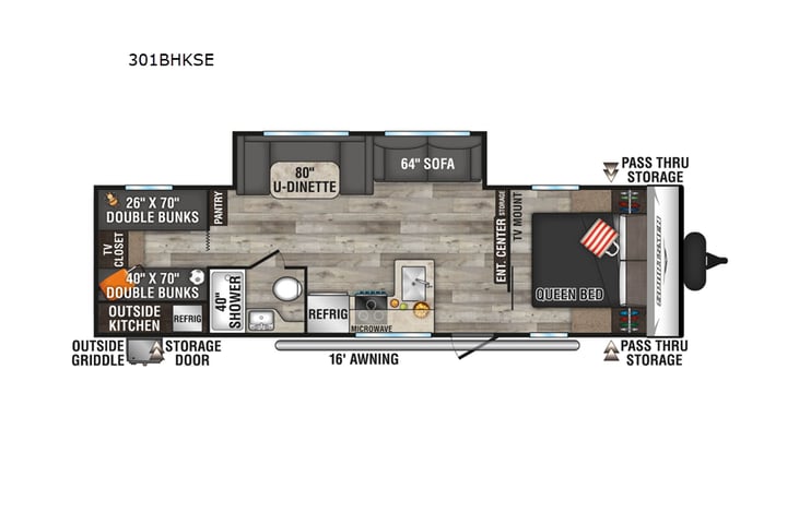 Representative floor plan provided by a trusted RVshare partner.