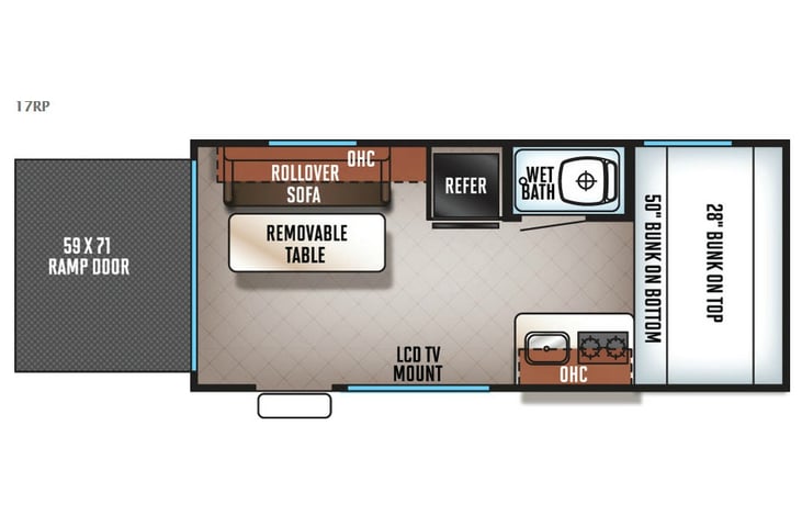 Representative floor plan provided by a trusted RVshare partner.