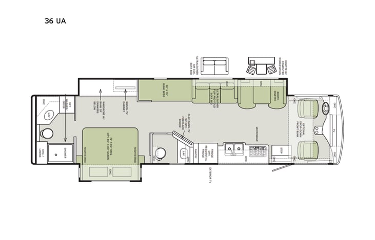 Representative floor plan provided by a trusted RVshare partner.