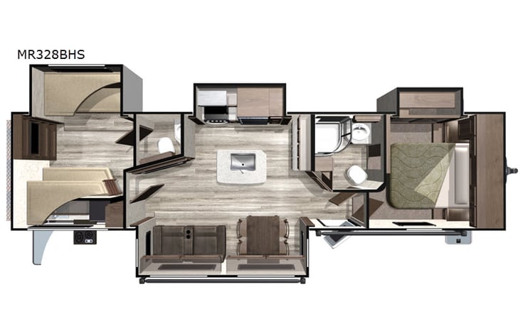 Representative floor plan provided by a trusted RVshare partner.