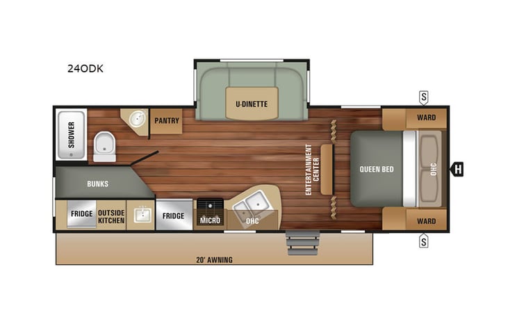 Representative floor plan provided by a trusted RVshare partner.