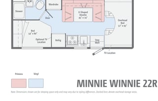 Spacious Easy to Drive Worry Free 2016 Minnie Winnie W/ U-Shaped Dinette