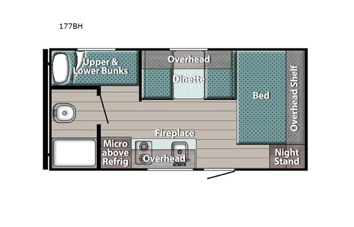 Representative floor plan provided by a trusted RVshare partner.